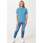 Polo publicitaire en coton recyclé 220 g/m² Iqoniq Yosemite couleur cyan vue avec modèle