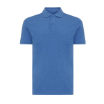 polo publicitaire en coton recyclé 220 g/m2 Iqoniq Yosemite couleur bleu chiné