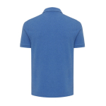Polo publicitaire en coton recyclé 220 g/m² Iqoniq Yosemite couleur bleu chiné deuxième vue