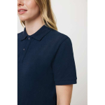 polo publicitaire en coton recyclé 220 g/m2 Iqoniq Yosemite couleur bleu marine
