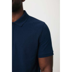 polo publicitaire en coton recyclé 220 g/m2 Iqoniq Yosemite couleur bleu marine