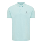 Polo publicitaire en coton recyclé 220 g/m² Iqoniq Yosemite couleur vert menthe vue avec logo
