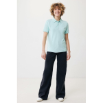 Polo publicitaire en coton recyclé 220 g/m² Iqoniq Yosemite couleur vert menthe vue avec modèle
