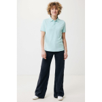 Polo publicitaire en coton recyclé 220 g/m² Iqoniq Yosemite couleur vert menthe deuxième vue avec modèle