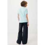 Polo publicitaire en coton recyclé 220 g/m² Iqoniq Yosemite couleur vert menthe quatrième vue avec modèle