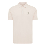 Polo publicitaire en coton recyclé 220 g/m² Iqoniq Yosemite couleur rose clair  vue avec logo
