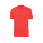 polo publicitaire en coton recyclé 220 g/m2 Iqoniq Yosemite couleur rouge désaturé