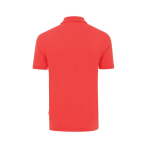 Polo publicitaire en coton recyclé 220 g/m² Iqoniq Yosemite couleur rouge désaturé deuxième vue