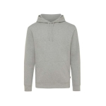 sweat à capuche personnalisé en coton biologique 340g/m2 Iqoniq Torres couleur gris clair chiné