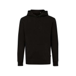 Sweat à capuche personnalisé en coton organique slim fit 340g/m2 Iqoniq couleur noir