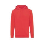 Sweat à capuche personnalisé en coton bio slim fit 340 g/m² Iqoniq couleur rouge