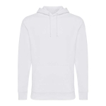 Sweat à capuche personnalisé en coton organique slim fit 340g/m2 Iqoniq couleur blanc