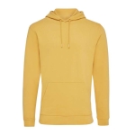 Sweat à capuche personnalisé en coton organique slim fit 340g/m2 Iqoniq couleur jaune