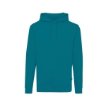 Sweat à capuche personnalisé en coton organique slim fit 340g/m2 Iqoniq couleur turquoise