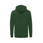 Sweat à capuche personnalisé en coton organique slim fit 340g/m2 Iqoniq couleur vert foncé cinquième vue
