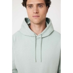 Sweat à capuche personnalisé en coton organique slim fit 340g/m2 Iqoniq couleur vert pastel vue 13
