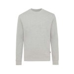 Pull personnalisé à col rond en coton écologique 340g/m2 Iqoniq Denali couleur gris clair chiné