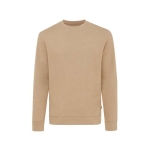 Pull personnalisé à col rond en coton écologique 340g/m2 Iqoniq Denali couleur marron clair