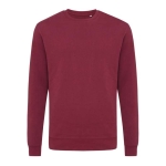 Sweats personnalisés col rond en coton recyclé casual fit 340 g/m2 Iqoniq couleur bordeaux