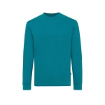 Sweats personnalisés col rond en coton recyclé casual fit 340 g/m2 Iqoniq couleur turquoise