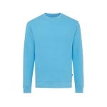 Sweats personnalisés col rond en coton recyclé casual fit 340 g/m2 Iqoniq couleur cyan