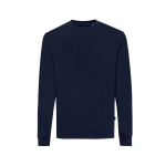 Sweats personnalisés col rond en coton recyclé casual fit 340 g/m2 Iqoniq couleur bleu marine