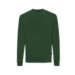 Sweats personnalisés col rond en coton recyclé casual fit 340 g/m2 Iqoniq couleur vert foncé
