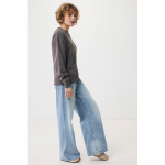 Sweat publicitaire unisexe en coton biologique oversize 340 g/m2 Iqoniq couleur argenté mat