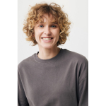 Sweat publicitaire unisexe en coton biologique oversize 340 g/m2 Iqoniq couleur argenté mat