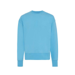 Sweat publicitaire unisexe en coton biologique oversize 340 g/m2 Iqoniq couleur cyan