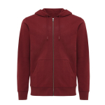 Sweat à capuche personnalisé à zip slim fit 340 g/m2 Iqoniq couleur bordeaux