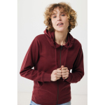 Sweat à capuche personnalisé à zip slim fit 340 g/m2 Iqoniq couleur bordeaux