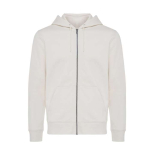 Sweat à capuche personnalisé à zip slim fit 340 g/m2 Iqoniq couleur naturel