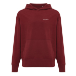 Sweat décontracté en coton écologique regular fit 340 g/m2 Iqoniq couleur bordeaux vue avec logo