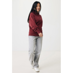 Sweat décontracté en coton écologique regular fit 340 g/m2 Iqoniq couleur bordeaux deuxième vue avec modèle