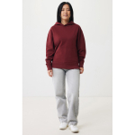 Sweat décontracté en coton écologique regular fit 340 g/m2 Iqoniq couleur bordeaux troisième vue avec modèle