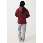 Sweat décontracté en coton écologique regular fit 340 g/m2 Iqoniq couleur bordeaux cinquième vue avec modèle