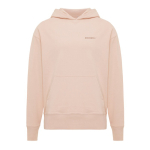 Sweat décontracté en coton écologique regular fit 340 g/m2 Iqoniq couleur rose pastel vue avec logo
