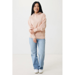 Sweat décontracté en coton écologique regular fit 340 g/m2 Iqoniq couleur rose pastel troisième vue avec modèle