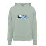 Sweat décontracté en coton écologique regular fit 340 g/m2 Iqoniq couleur vert olive avec zone d'impression