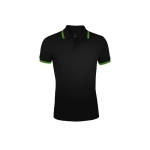 Polo bicolore en coton pour homme 200 g/m2 SOL'S Pasadena couleur noir