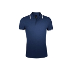 Polo bicolore en coton pour homme 200 g/m2 SOL'S Pasadena couleur bleu marine