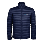 Doudoune légère en sorona et polyester recyclé pour homme SOL'S Wilson couleur bleu marine vue avec zone d'impression