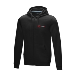 Sweat-shirt en coton bio certifié GOTS pour homme 280 g/m2 Elevate NXT couleur noir vue impression sérigraphique