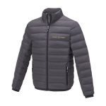 Doudoune personnalisée pour homme en polyester 164 g/m2 Elevate Life couleur gris foncé vue impression transfert