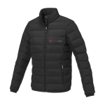 Doudoune publicitaire pour femme en polyester 164 g/m2 Elevate Life couleur noir vue impression transfert