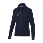 Veste polaire femme en polyester recyclé 174 g/m2 Elevate NXT couleur bleu marine vue impression sérigraphique