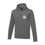 Veste de sport en polyester pour homme 245 g/m2 Elevate Life couleur gris foncé vue impression sérigraphique