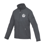 Veste pour femme en nylon 320T et polyester 60 g/m2 Elevate Life couleur gris foncé vue impression transfert