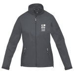 Veste pour femme en nylon 320T et polyester 60 g/m2 Elevate Life couleur gris foncé avec zone d'impression